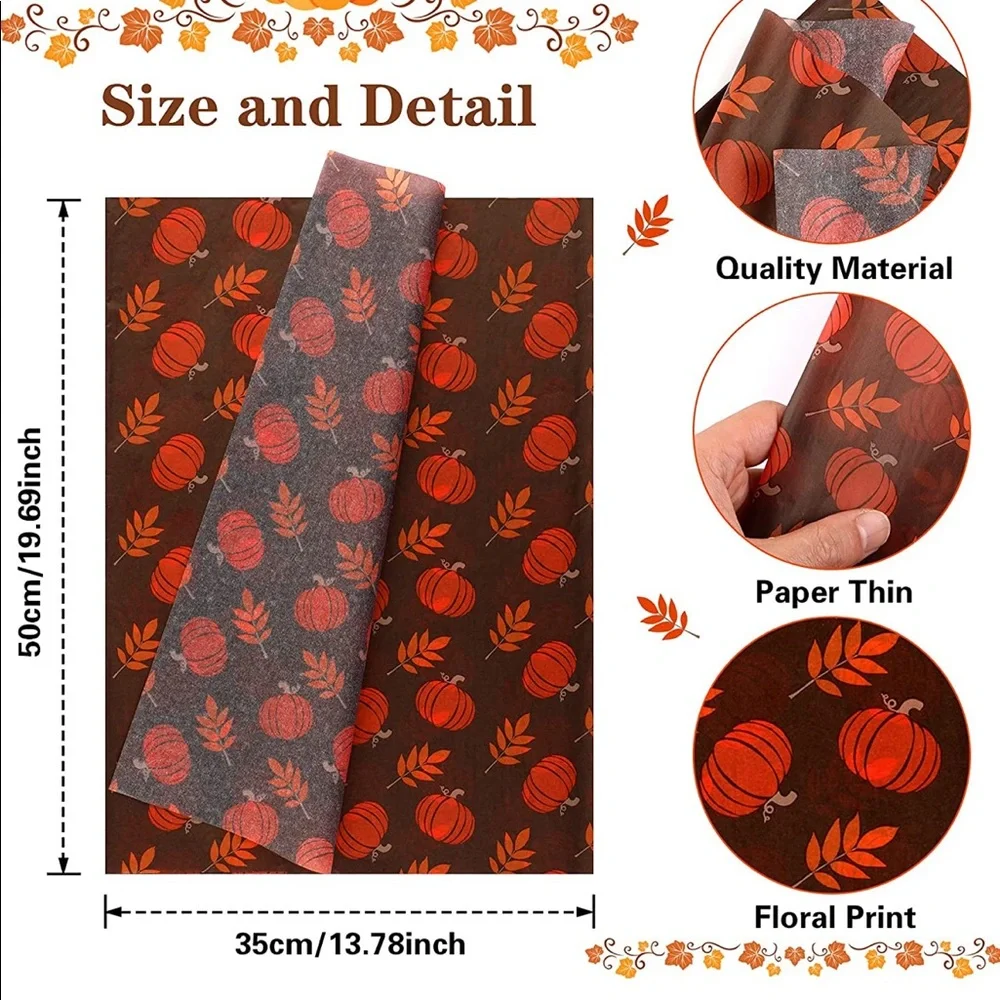 🍁100 sheets of Designer tissue 🍁14 x 20 inch